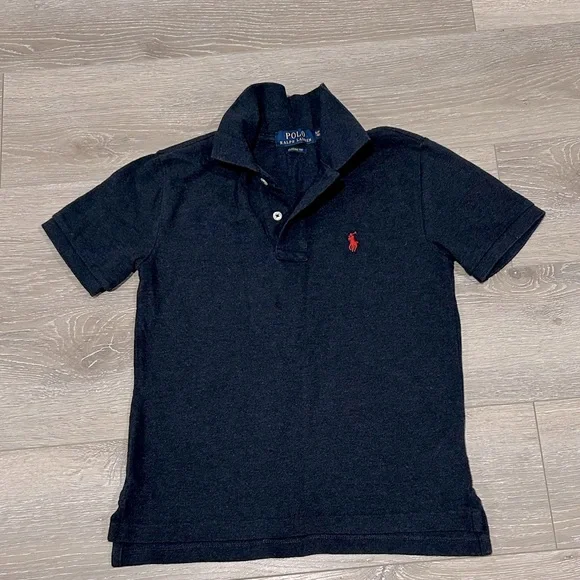 POLO Ralph Lauren Performance Jersey Polo Shirt Kid Navy Size 8 - Picture 3 of 6